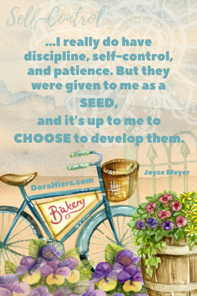 self-control, Dora Hiers, Tori Kayson, Fiction Faith & Foodies Blog